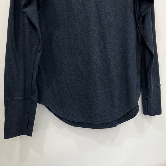 Lululemon Yogini 5 Year Long Sleeve Tee Pima Cotton Size 12/14 Navy Blue - Picture 6 of 7